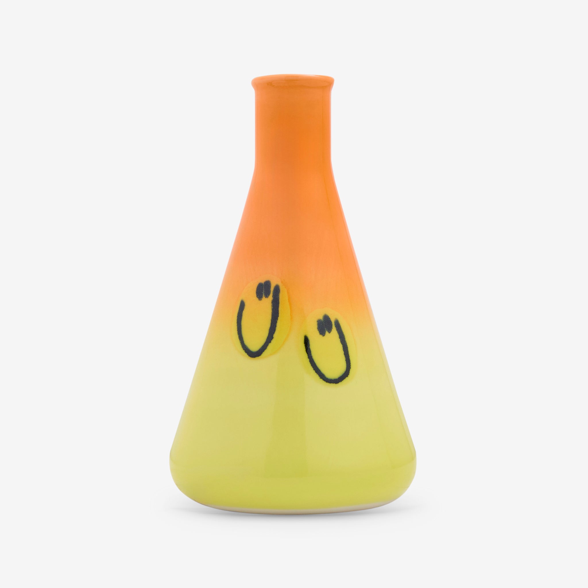 Orange Yellow Gradient Smile Erlenmeyer Flask - Laboratory Glassware for Chemistry Experiments & Science Classroom Decor