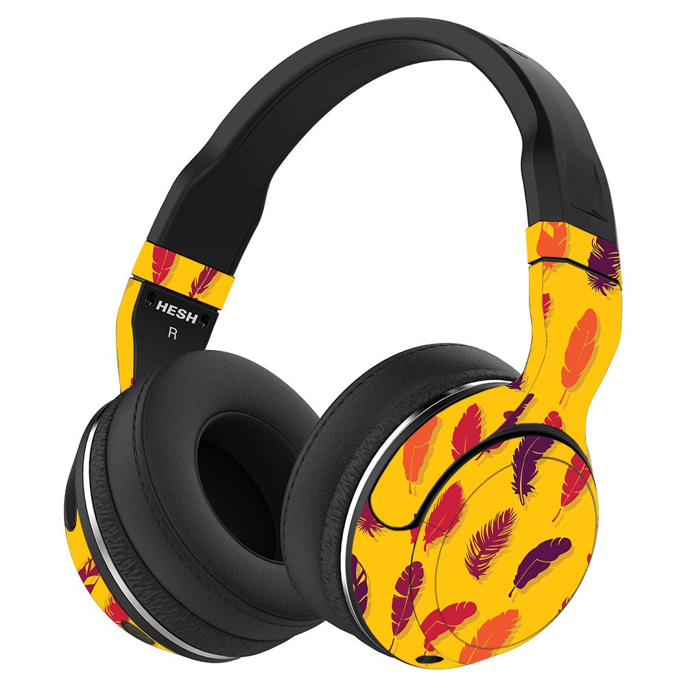 MightySkins Vinyl Decal Wrap Cover for Skullcandy Hesh 2 Wireless Headphones - Feathers Design | Protective & Durable Skin | Easy to Apply & Remove | Made in USA | Perfect for Travel, Gym & Daily Use
