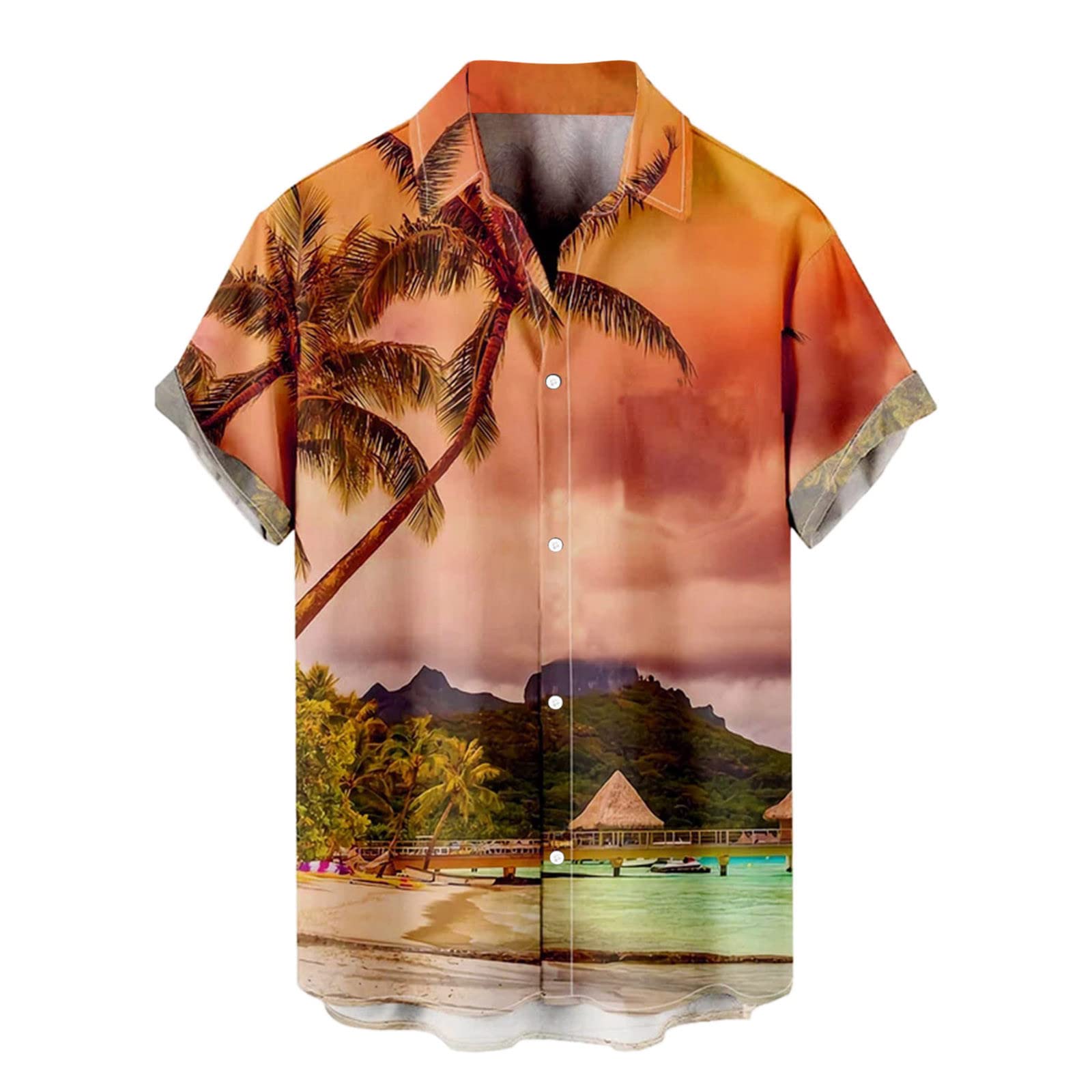 **Men's Hawaiian Shirt - Short Sleeve Casual Printed Ethnic Blouse, Breathable & Stylish for Beach, Vacation & Summer Outfits**