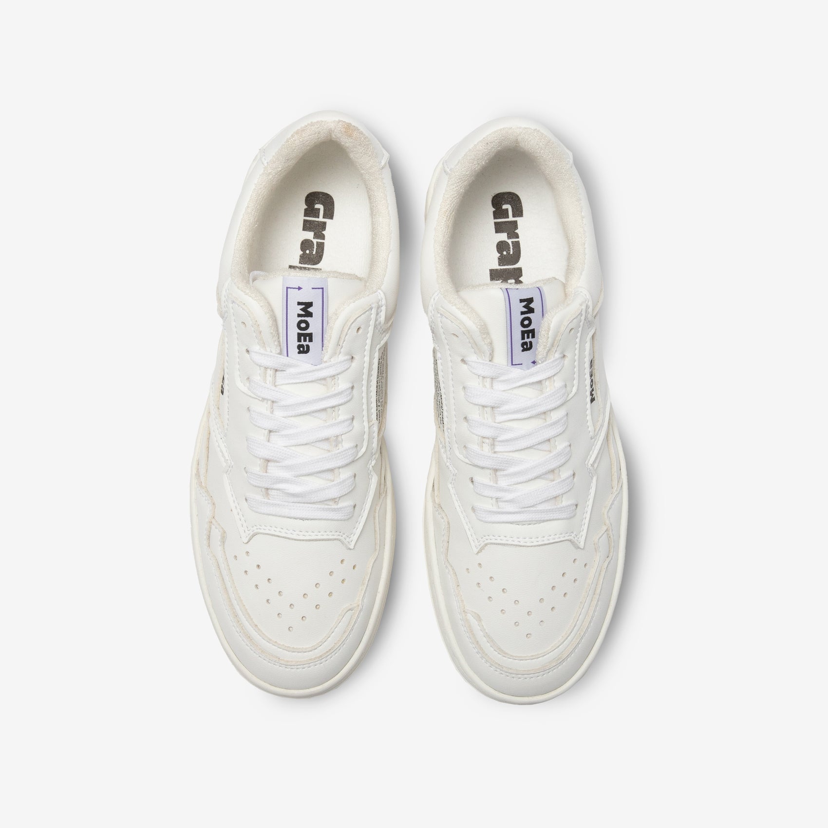 MoEa GEN1 White Plant Leather Sneakers - Eco-Friendly Vegan Shoes for Men & Women - Perfect for Running, Walking & Casual Wear