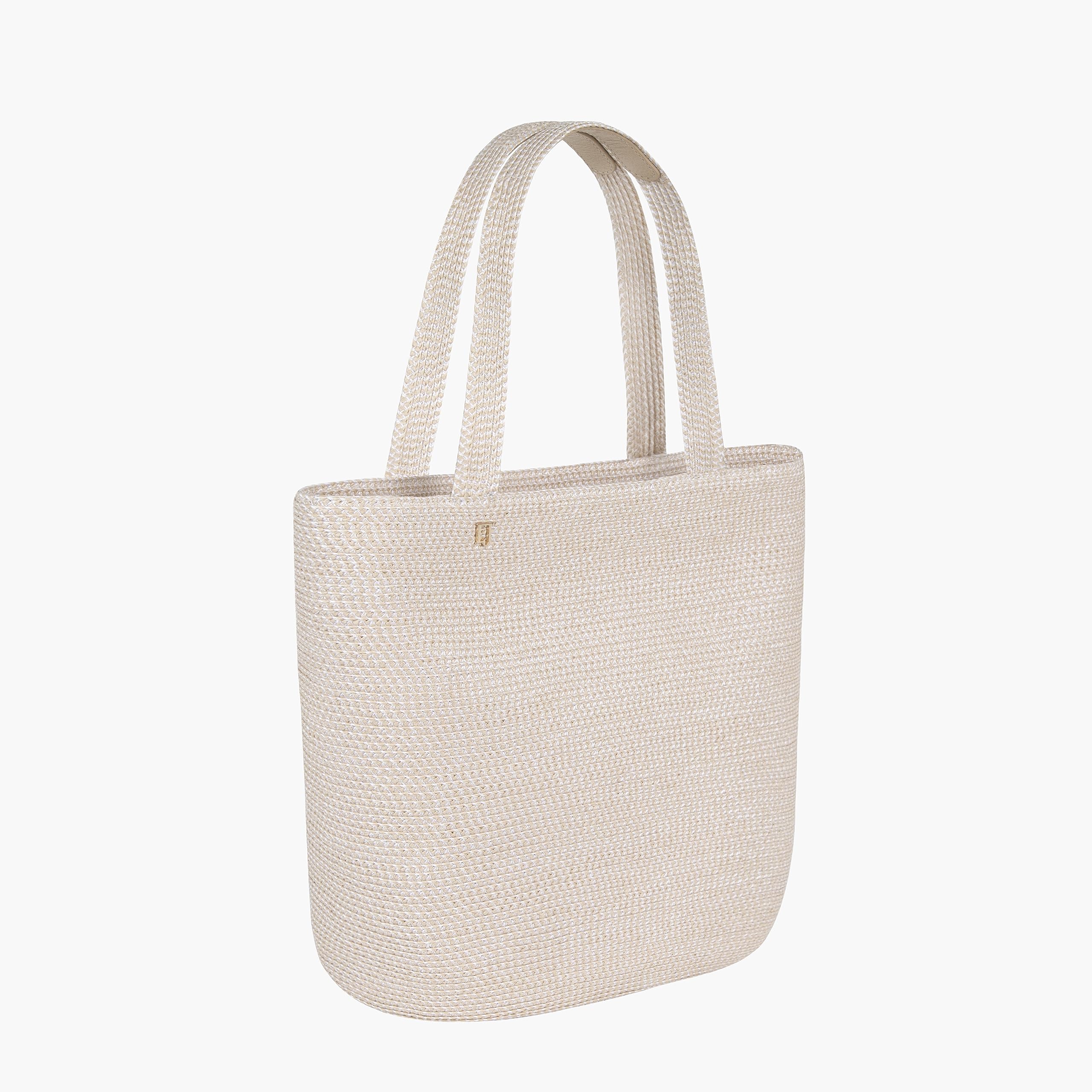 Eric Javits Squishee Tote II Foldable Straw Bag - Women's Woven Beach Tote for Travel, Shopping & Daily Use - Lightweight Summer Handbag for Pool, Vacation & Outdoor Activities