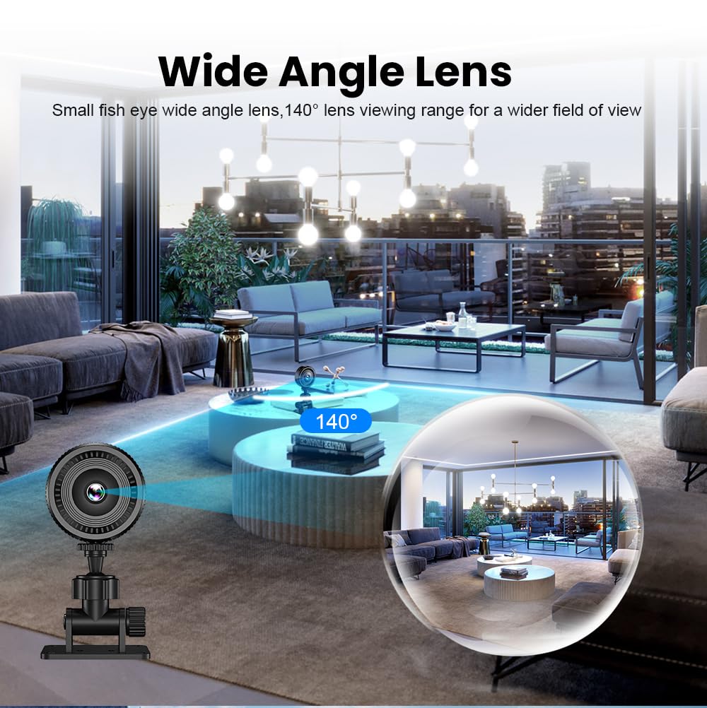 Best Mini Hidden Camera - Indoor WiFi Wireless Nanny Cam with Night Vision | Full HD Circular Surveillance Camera for Home Security, Pet Monitoring & Baby Care | Live Video Recording for Nursery, Office & Elderly Care