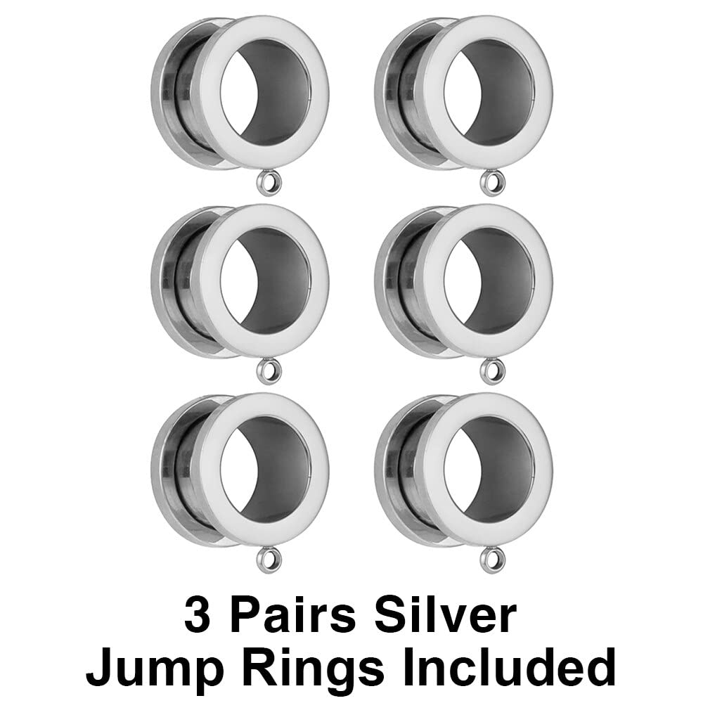 LADEMAYH 3 Pairs Stainless Steel Ear Gauges & Tunnels for Men and Women - DIY Ear Stretching Jewelry Kit for Ear Piercing - Perfect for Daily Wear, Parties and Alternative Fashion Styles