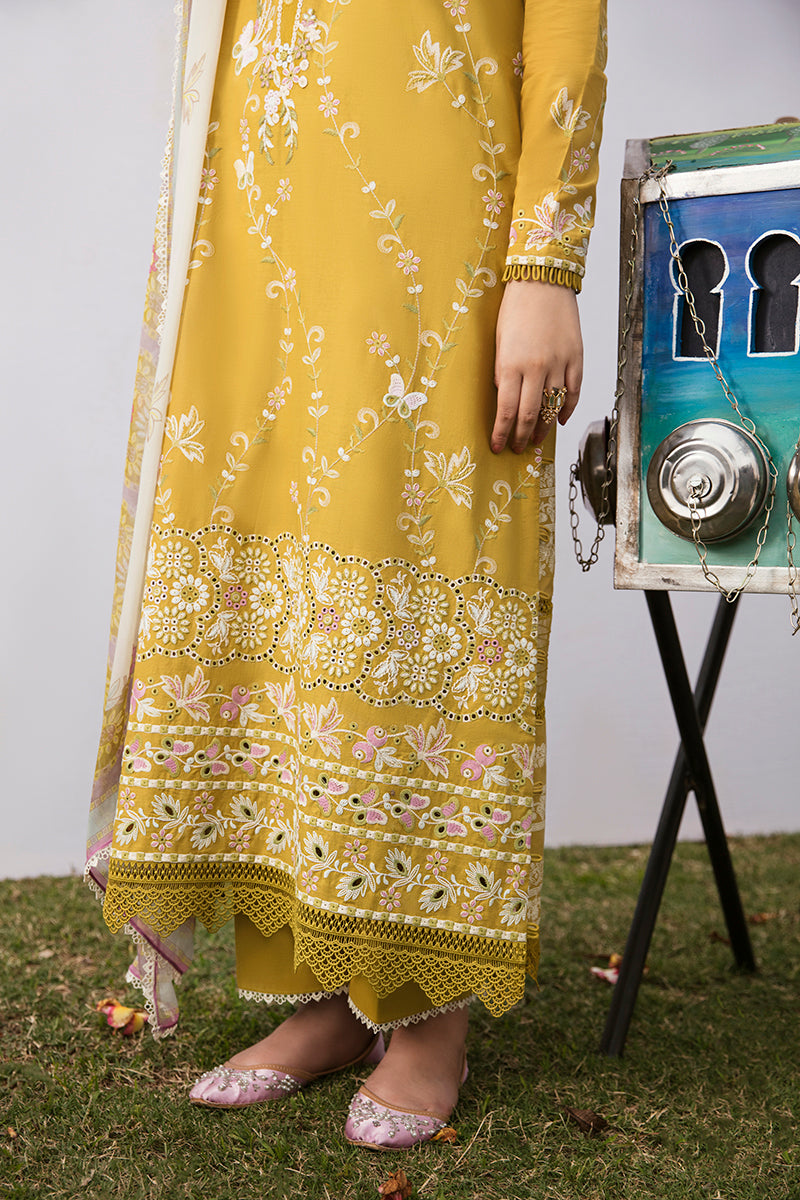 MOSS LILY 3-Piece Embroidered Lawn Suit for Women - Floral Summer Outfit for Casual Wear, Parties & Weddings