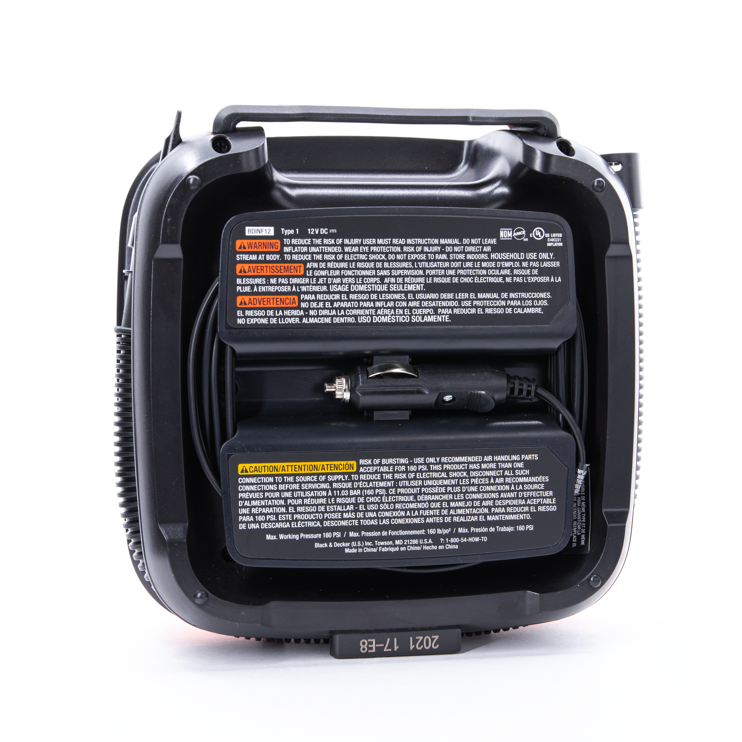12V MAX* DC Multi-Purpose Air Inflator Pump - Portable Electric Tire Inflator for Cars, Bikes, Sports Balls & Inflatables - Perfect for Road Trips, Camping & Emergency Use