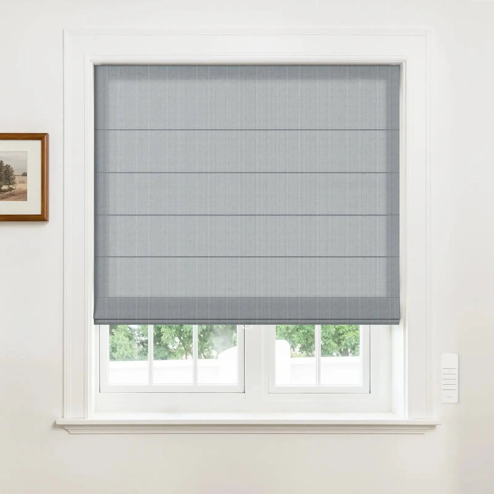 Alvin Motorized Blackout Roller Shade - Smart Home Window Treatment for Bedroom & Nursery (Remote Control, Noise Reduction, Light Blocking)