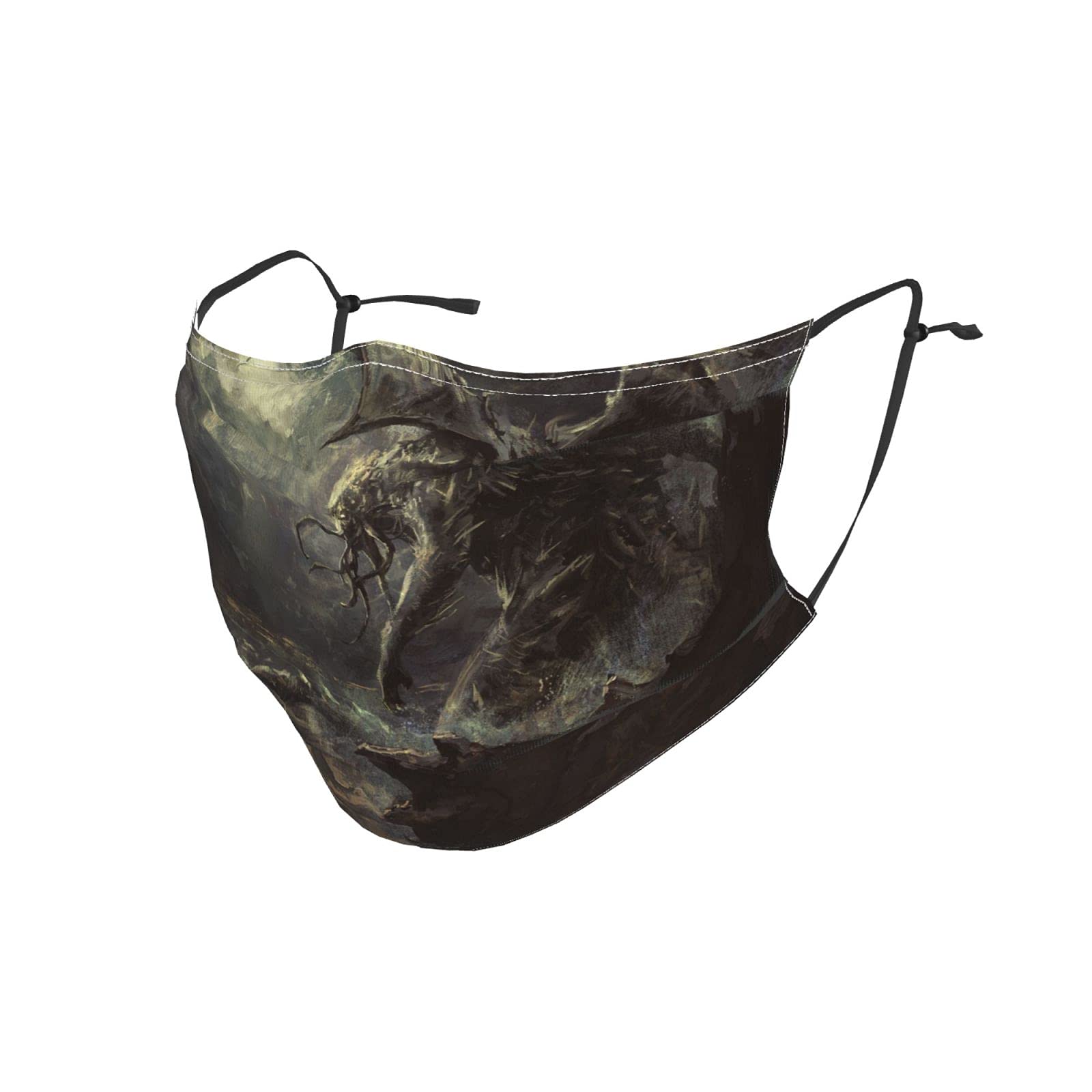 Reusable Washable Cthulhu Mythos Face Mask with 2 Adjustable Filters - Breathable Custom Mouth Cover for Cosplay, Halloween, and Daily Protection