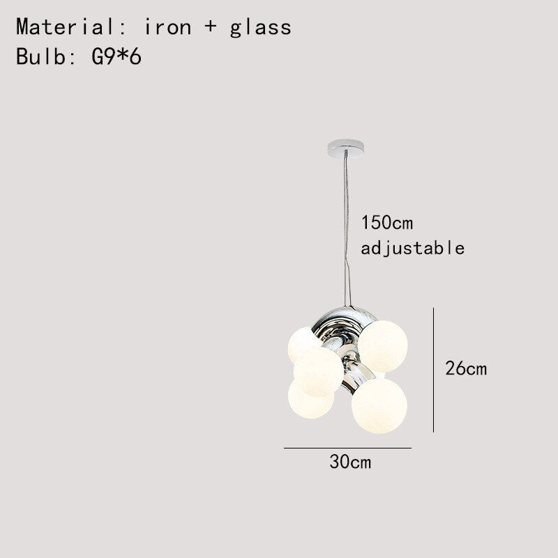 Chrome Metal Glass Globe LED Light Bulb - Modern Decorative Lighting for Living Room, Bedroom, and Office