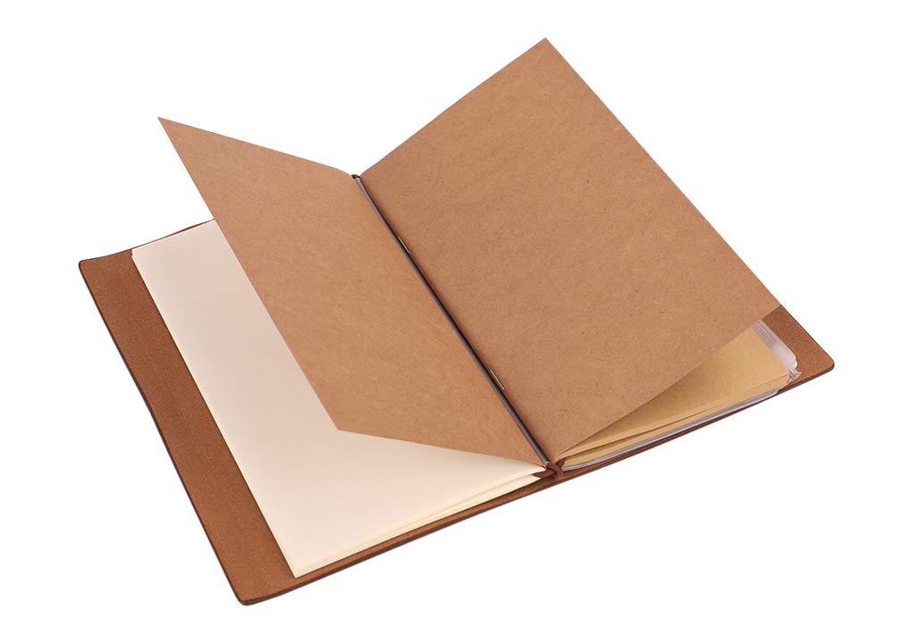 Premium A6 Leather Travelers Notebook - Blank Sketchbook & Journal for Artists, Writers, Students | Perfect for Travel Diary, Creative Sketching, Note Taking & Journaling