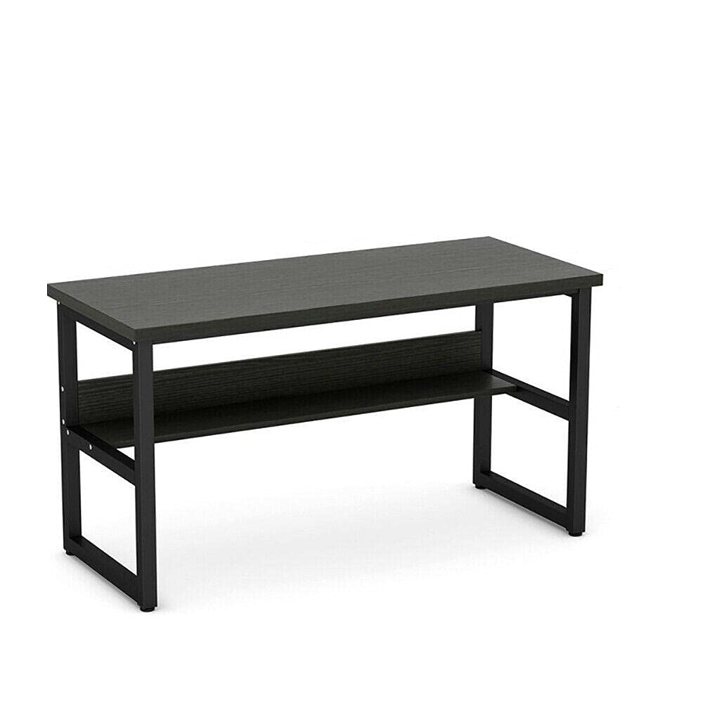 AWED Black Home Office Desk with Bookshelf - Sturdy Computer Desk & Writing Table for Study Workstation - Ideal for Home Office, Gaming, and Workspace Organization - Perfect for Small Spaces & Remote Work