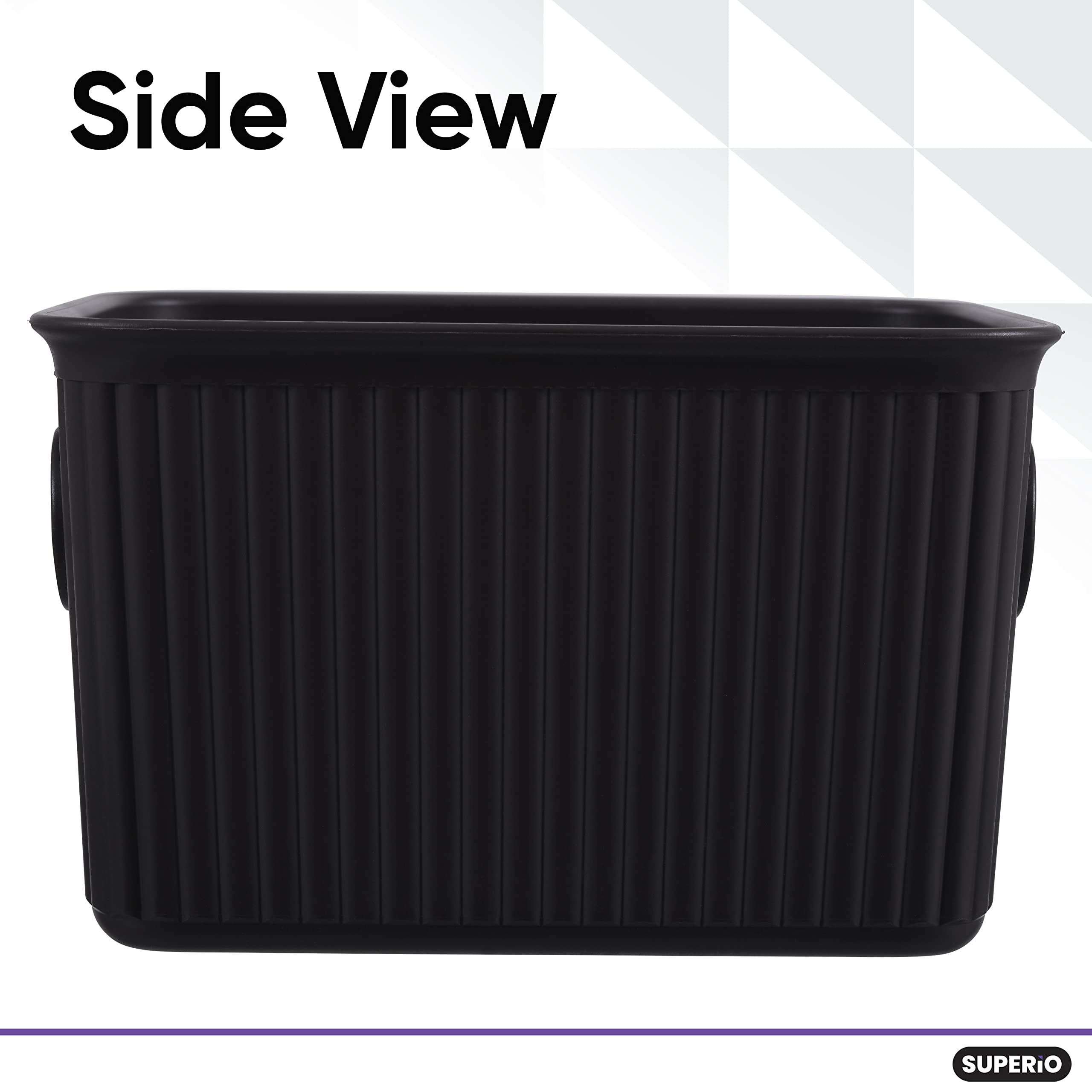 Superior Ribbed Plastic Storage Bins - 2 Pack Small Brown Organizer Baskets for Home, Closet, Shelves & Drawers | 1.5L Decorative Open Container Boxes | Perfect for Bedroom, Bathroom & Office Organization