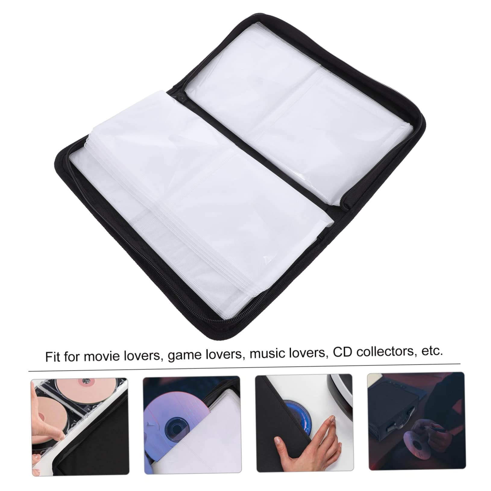 Homoyoyo Large Capacity CD Storage Bag - Car DVD Organizer with Zipper, Oxford Cloth Shell for CD/DVD/VCD Disc Protection | Perfect for Car, Home & Office Organization