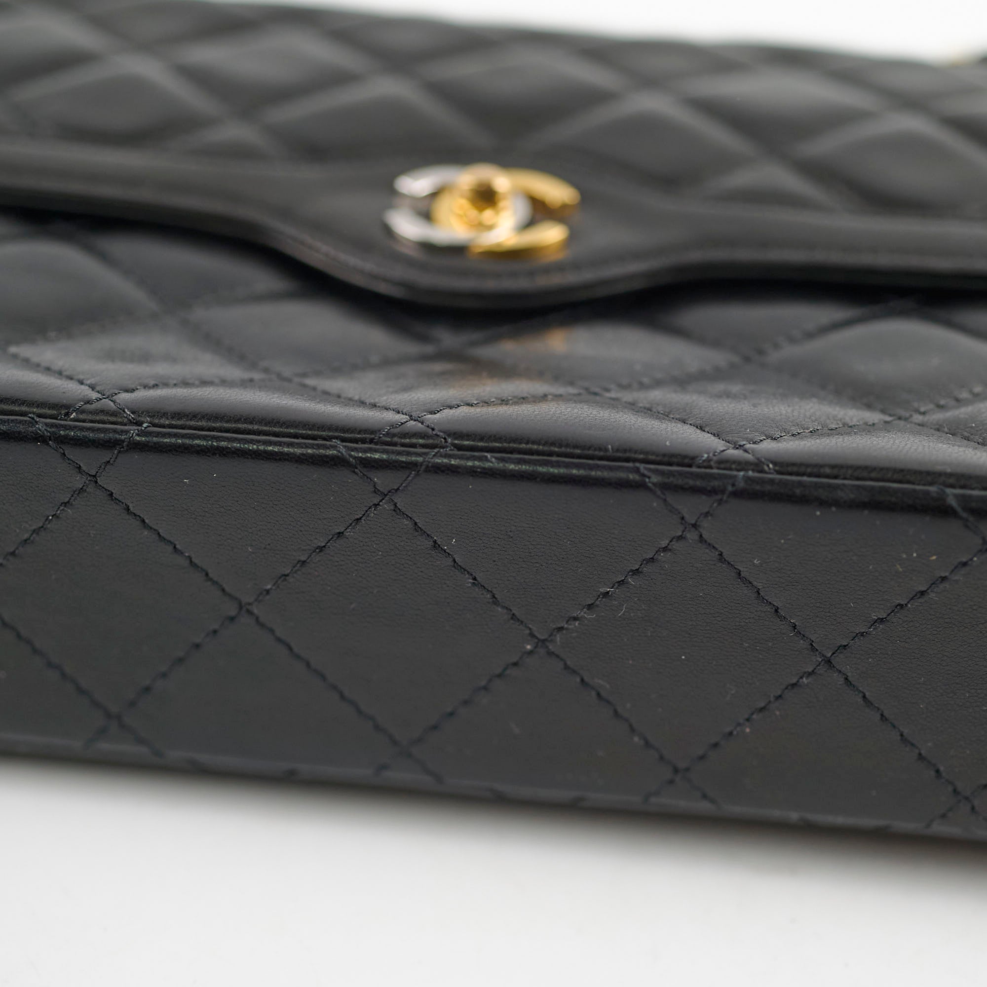 Chanel Paris Lined Double Flap Black Leather Handbag - Luxury Designer Shoulder Bag for Women | Perfect for Evening Events, Parties & Special Occasions