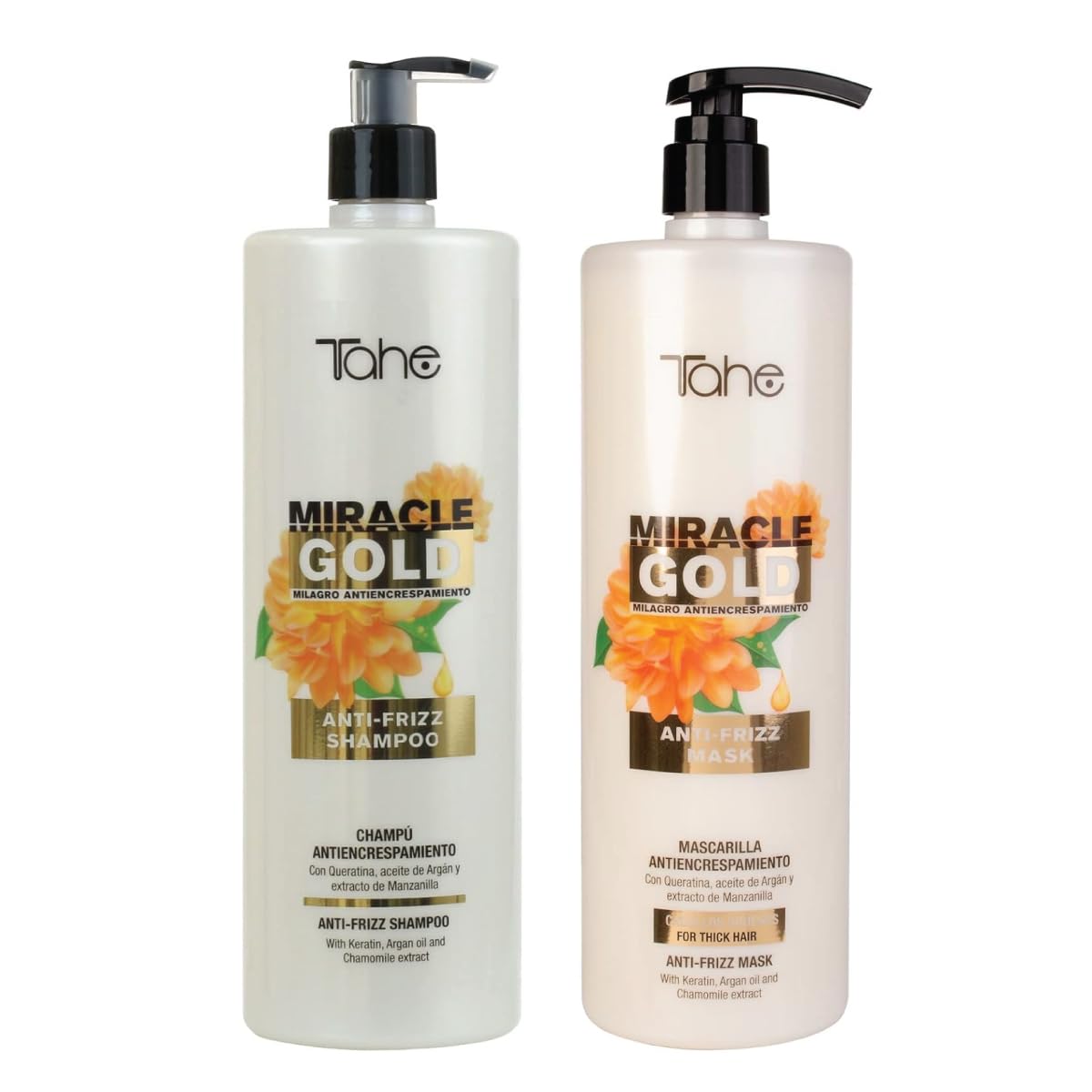 Miracle XXL Shampoo & Hair Mask Set with Gold Infusion - Deep Hydrating & Repairing for Dry, Damaged Hair - Salon Quality Hair Care for Women & Men - Perfect for Daily Use & Post-Color Treatment