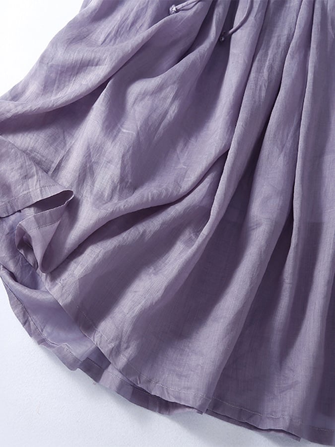 Lovevop Women's Cotton Linen Wrap Skirt with Tie Waist - Double Layer Anti-Slip Design for Casual Wear - Perfect for Beach, Vacation and Summer Outfits