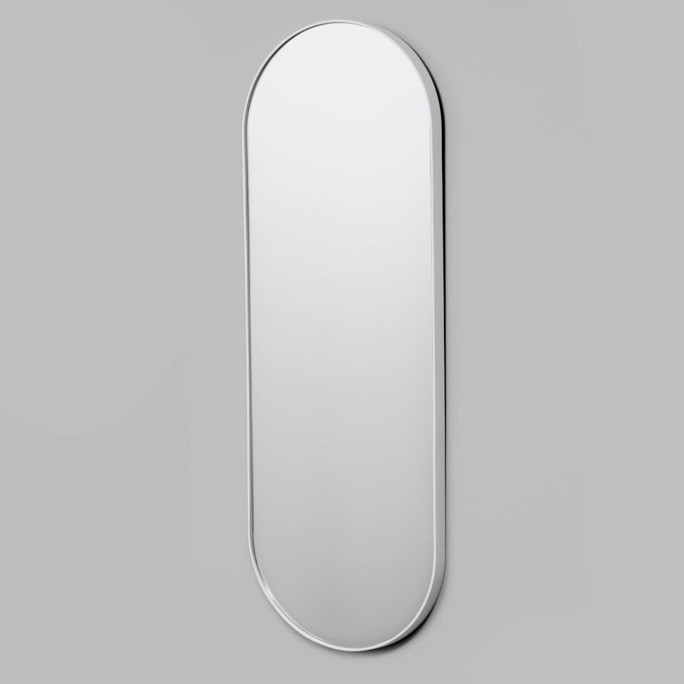 Stylish MIDDLE OF NOWHERE Bjorn Oval Mirror in White - 50x145cm Wall Decor for Living Room, Bedroom & Entryway