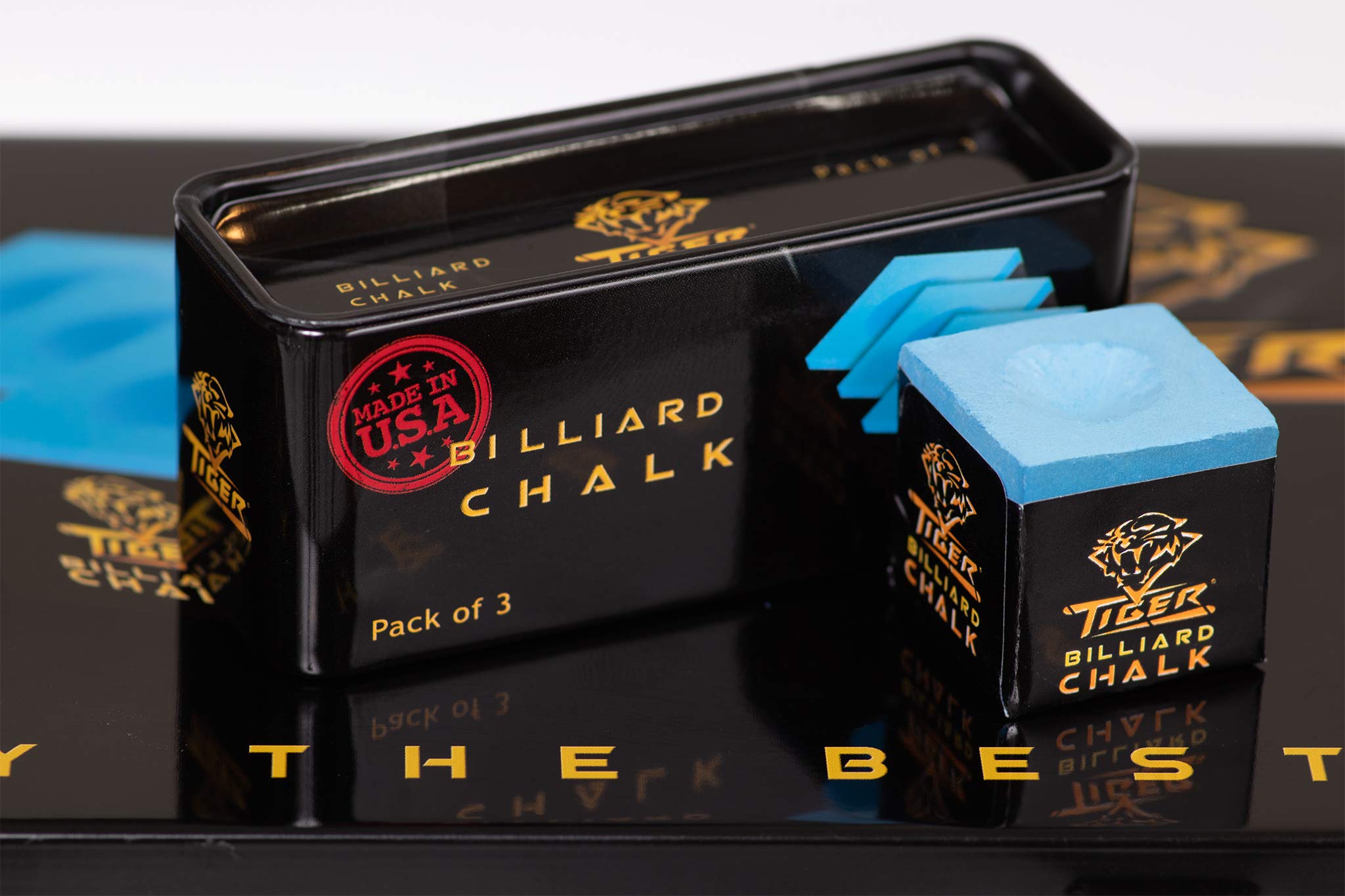 Premium Tiger Pool Cue Billiard Chalk - Blue (72-Piece Case) for Professional & Recreational Players - Perfect for Pool Halls, Bars, and Home Game Rooms