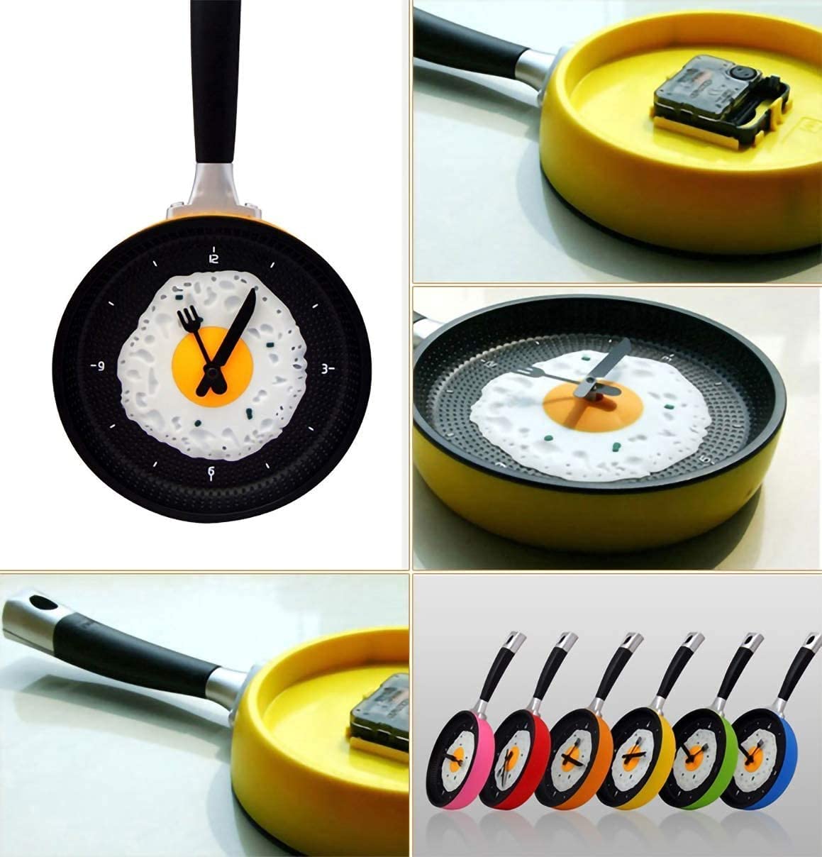 Modern Metal Frying Pan Wall Clock - 10