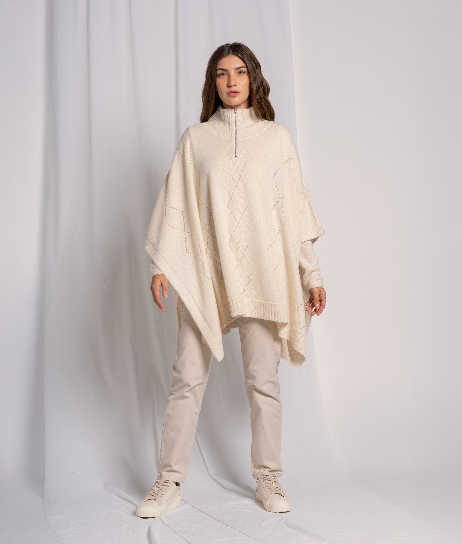 Mediri Women's High Neck Poncho - Soft Knit Wrap Cape Shawl for Fall & Winter - Cozy Outerwear for Casual Outings, Office & Travel
