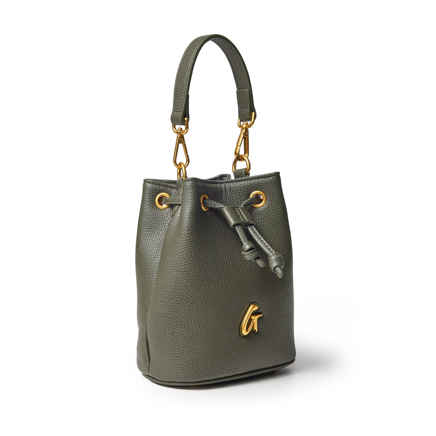 Mini Pebble Leather Bucket Bag in Olive Green - Stylish & Compact Crossbody Purse for Women, Perfect for Everyday Use, Travel & Casual Outings