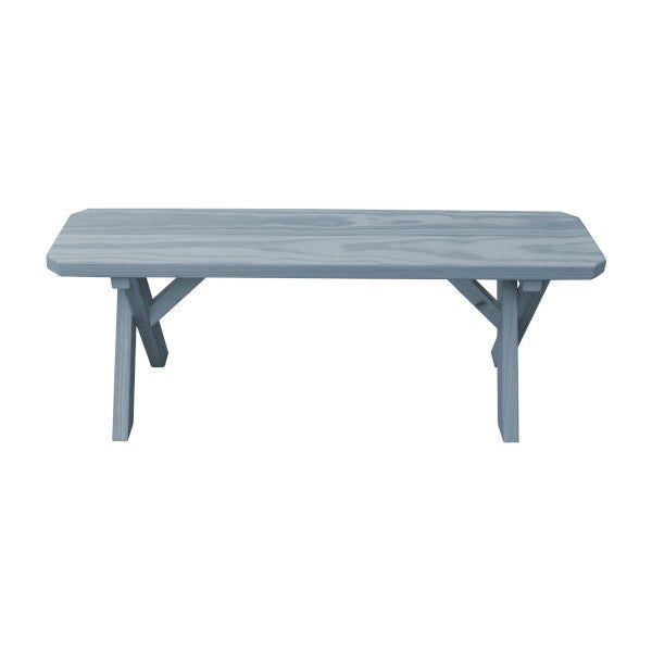 Yellow Pine Picnic Cross-Leg Bench - Outdoor Wooden Folding Bench for Patio, Garden, Camping & Picnics | Rustic Natural Wood Furniture for Backyard, Deck & Porch