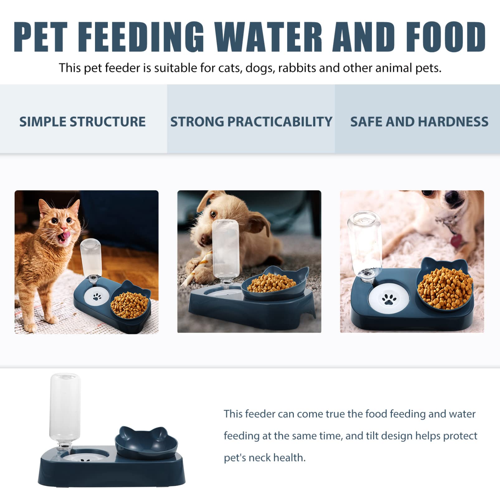 Balacoo Automatic Dog Feeder and Water Station - Large Pet Food Bowl with Eco-Friendly PP Material for Dogs & Cats - Perfect for Home, Travel, and Outdoor Use