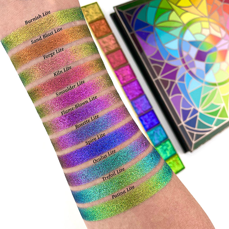 Forge Lite | Multichrome Jewelled Eyeshadow Palette - Long Lasting & Highly Pigmented for Day & Night Makeup Looks