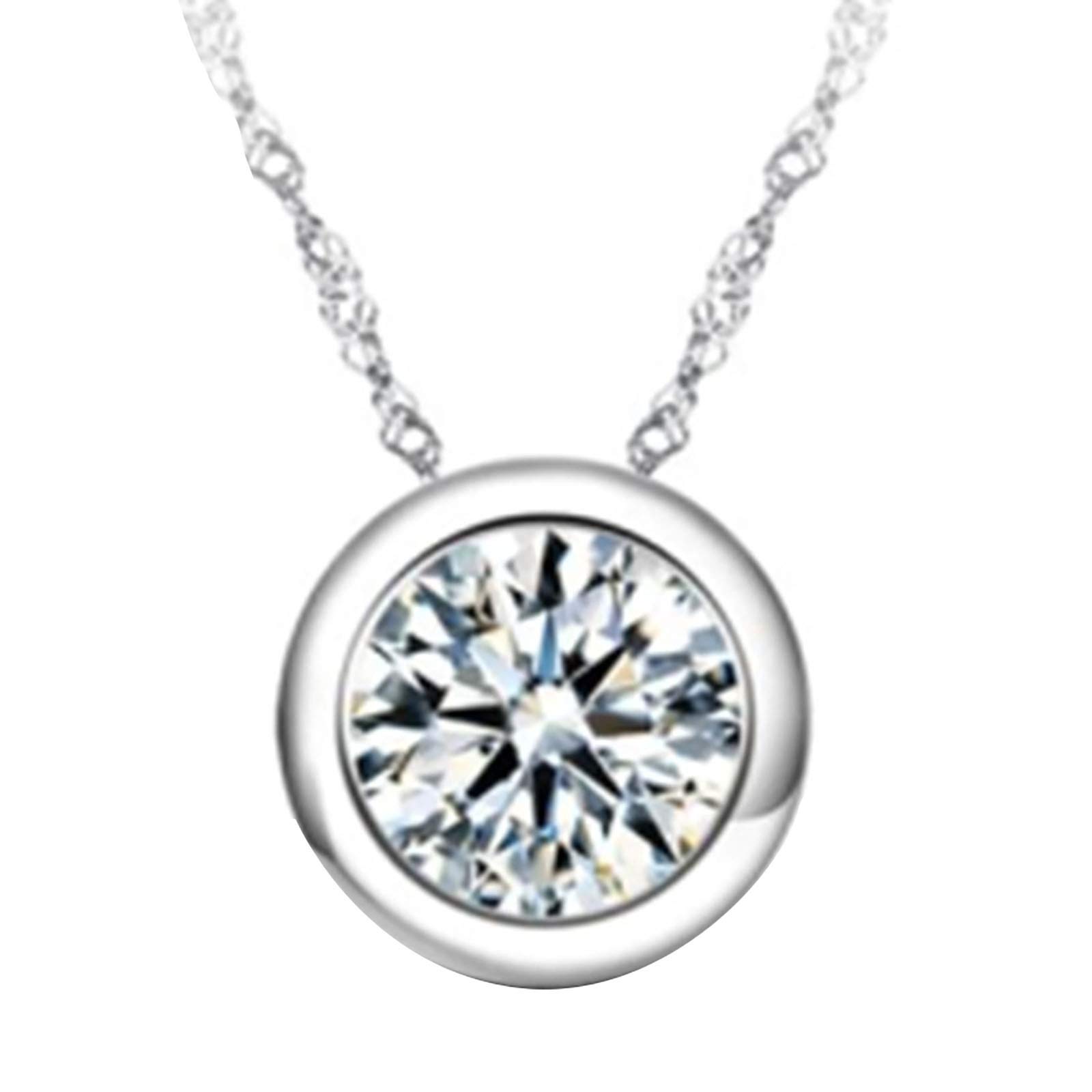 Heart Drop Pendant Necklace - Valentine's Gift for Her - Diamond Crown Peach Water Jewelry for Romantic Occasions