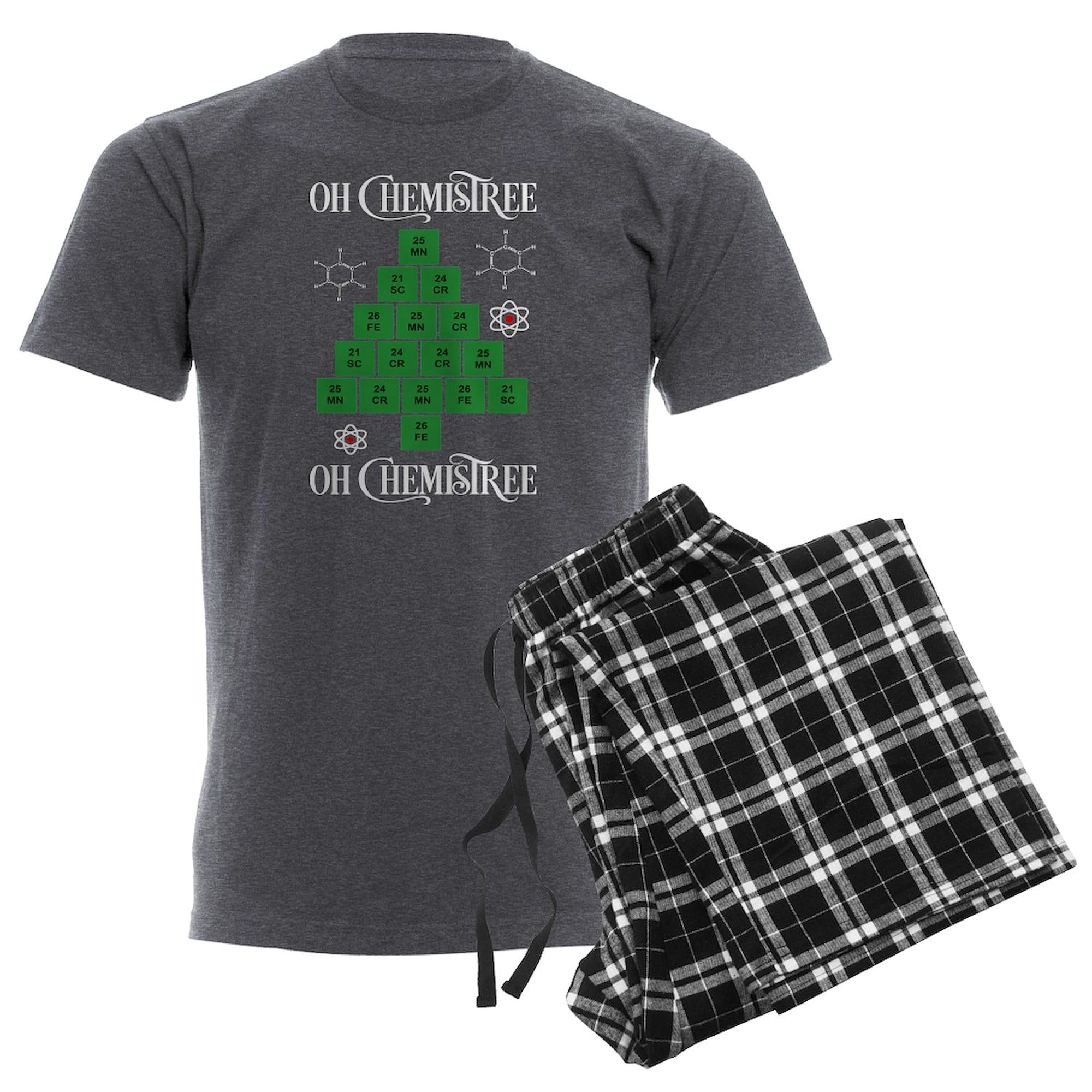 Chemistree Men's Charcoal Pajama Set - Funny Science Christmas Pajamas for Men - Cozy Holiday Sleepwear for Christmas Parties & Family Gatherings