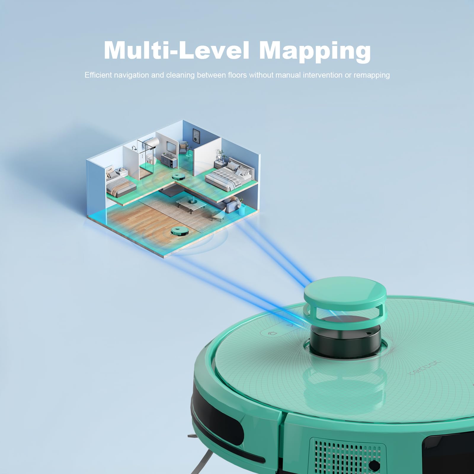TECBOT S3 PRO Robot Vacuum and Mop Combo with LiDAR Navigation, 5200mAh Battery & 4000Pa Suction - Smart WiFi/Alexa Connected, Self-Charging Robotic Cleaner for Hard Floors, Pet Hair, Carpets - Perfect for Daily Home Cleaning & Pet Owners (Blue)
