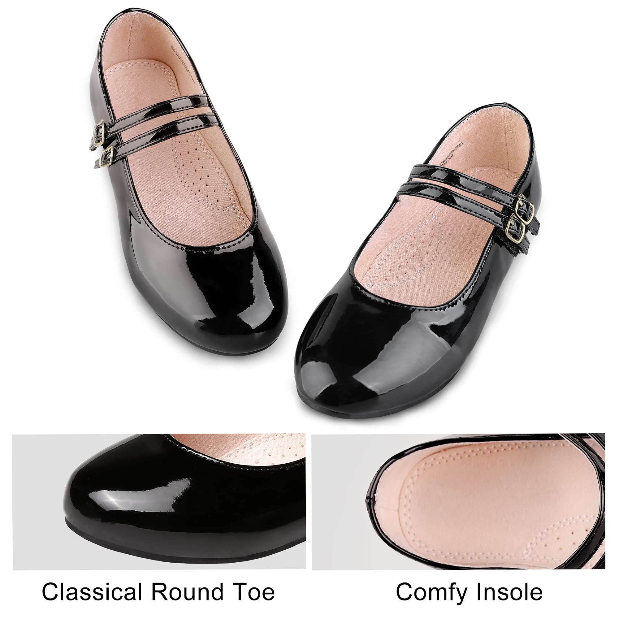 Girls Mary Jane Ballet Flats - Comfortable Dress Shoes for School, Wedding & Princess Party | Cute & Stylish Toddler Shoes for Everyday Wear