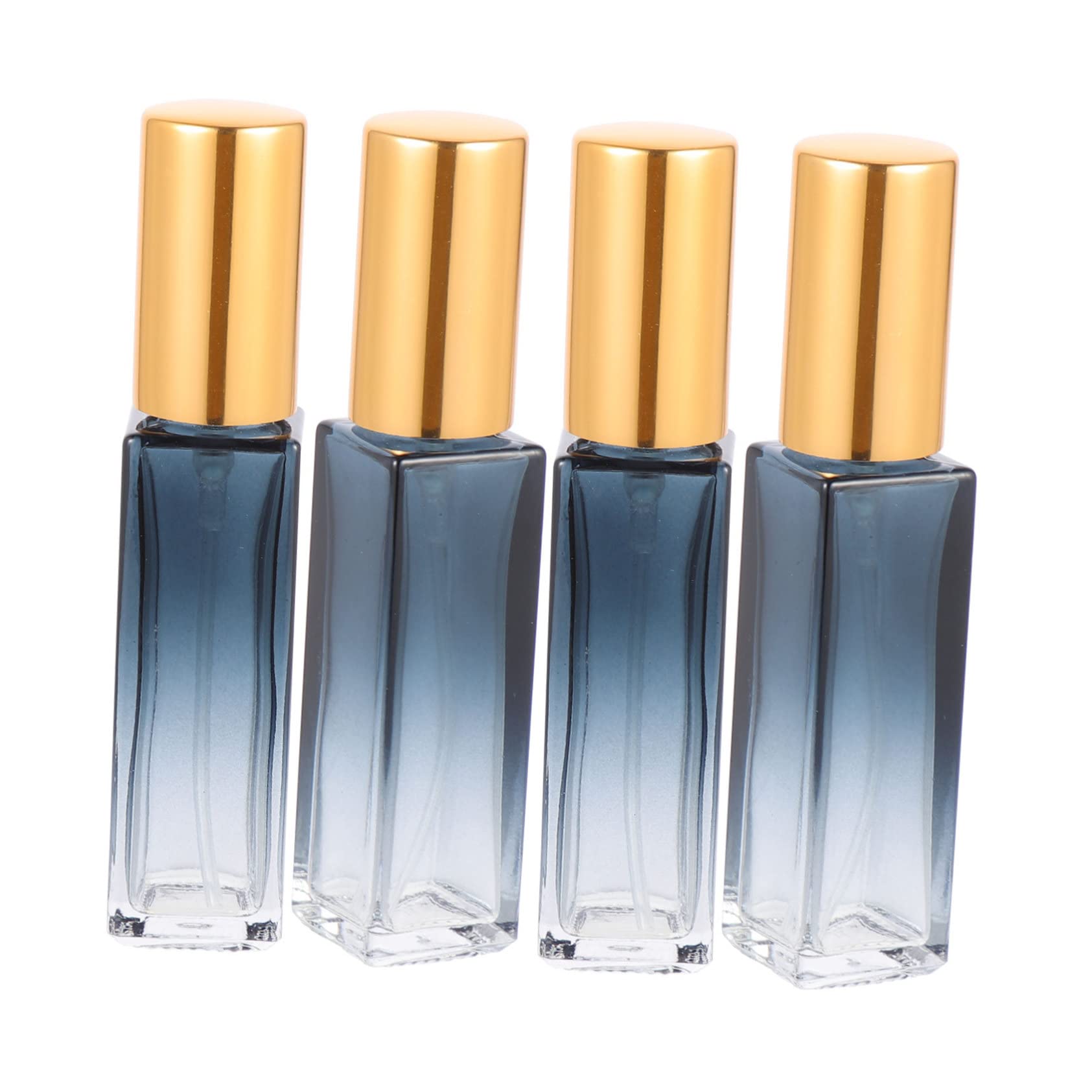 Beavorty 4-Pack Refillable Travel Perfume Bottles - Clear Square Toiletry & Makeup Containers for Liquids | Perfect for Air Travel, Gym Bag, Purse & Vacation Essentials