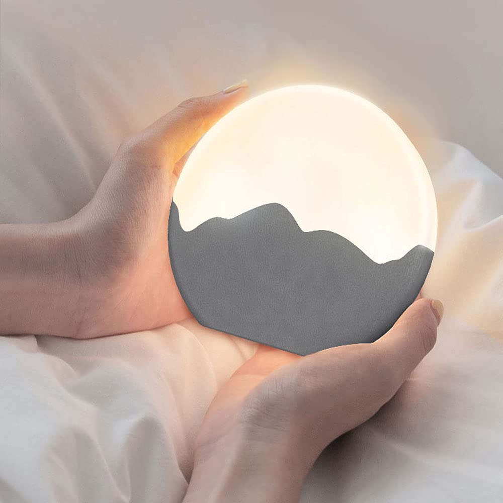 Rechargeable LED Night Light Touch Lamp - Portable Round Table Lamp, Dimmable 2-Color Bedside Light for Bedroom & Study, Custom Logo Option, 4.7 Inch Desk Lamp - Perfect for Night Reading, Nursery, and Home Office Use