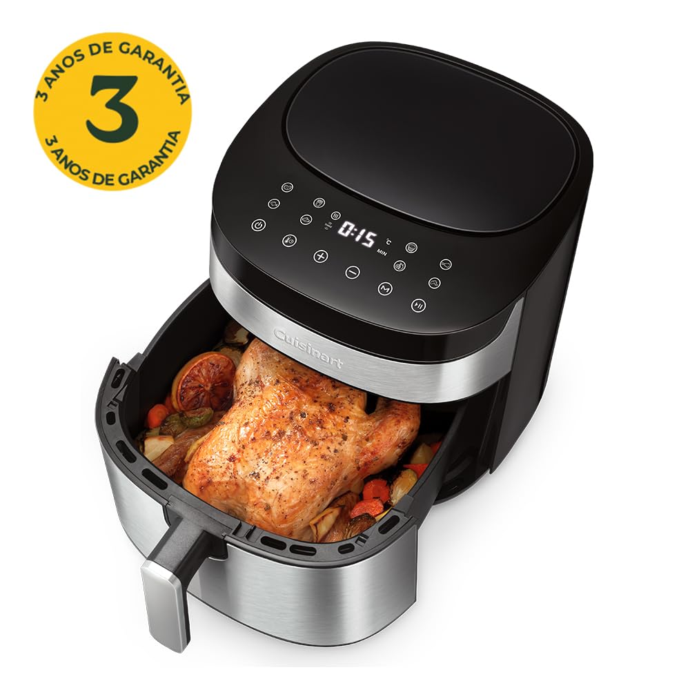 Cuisinart 7.2L Digital Air Fryer - 1800W Electric Deep Fryer with Stainless Steel Finish - 220V Black - Perfect for Healthy Cooking, Fast Meals & Family Gatherings