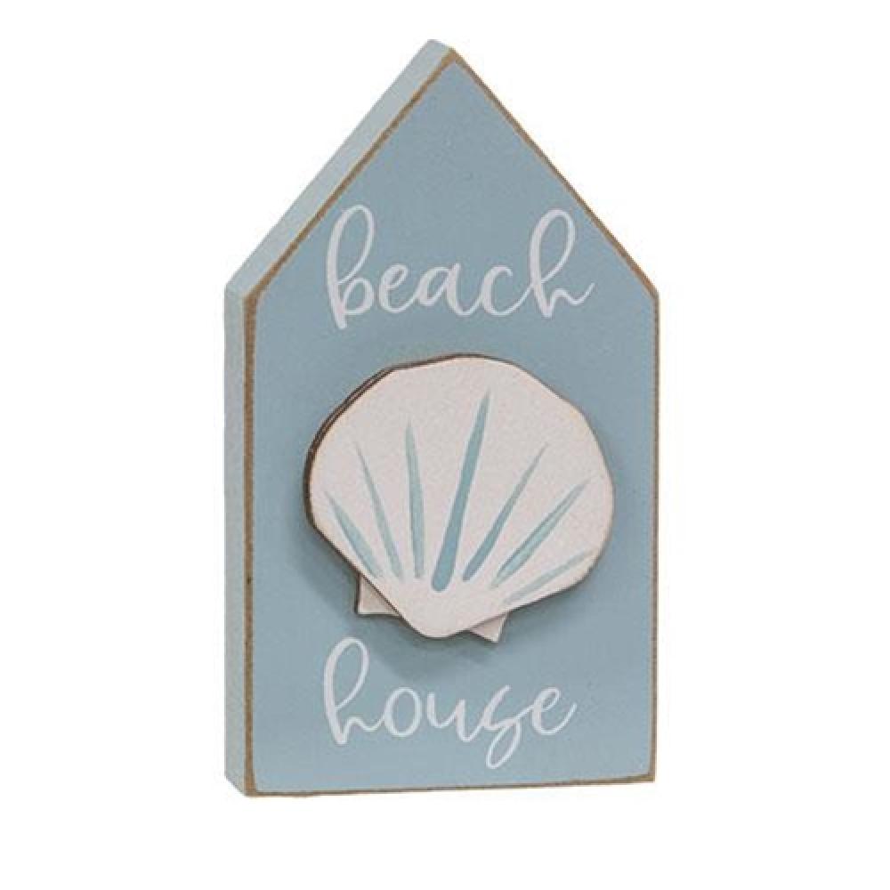 Beach House Seashell Block Sitter - Decorative Seashell Paperweight for Home & Office Desk Decor - Perfect for Coastal Themed Decor, Beach House Accents, and Gift Giving
