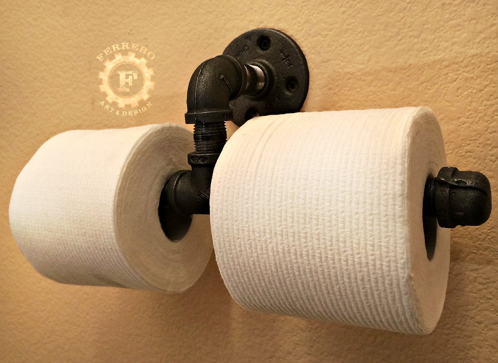Steampunk Double Toilet Paper Holder - Industrial Style Bathroom Decor & Home Accessory | Perfect for Vintage Themed Bathrooms & Unique Home Decor