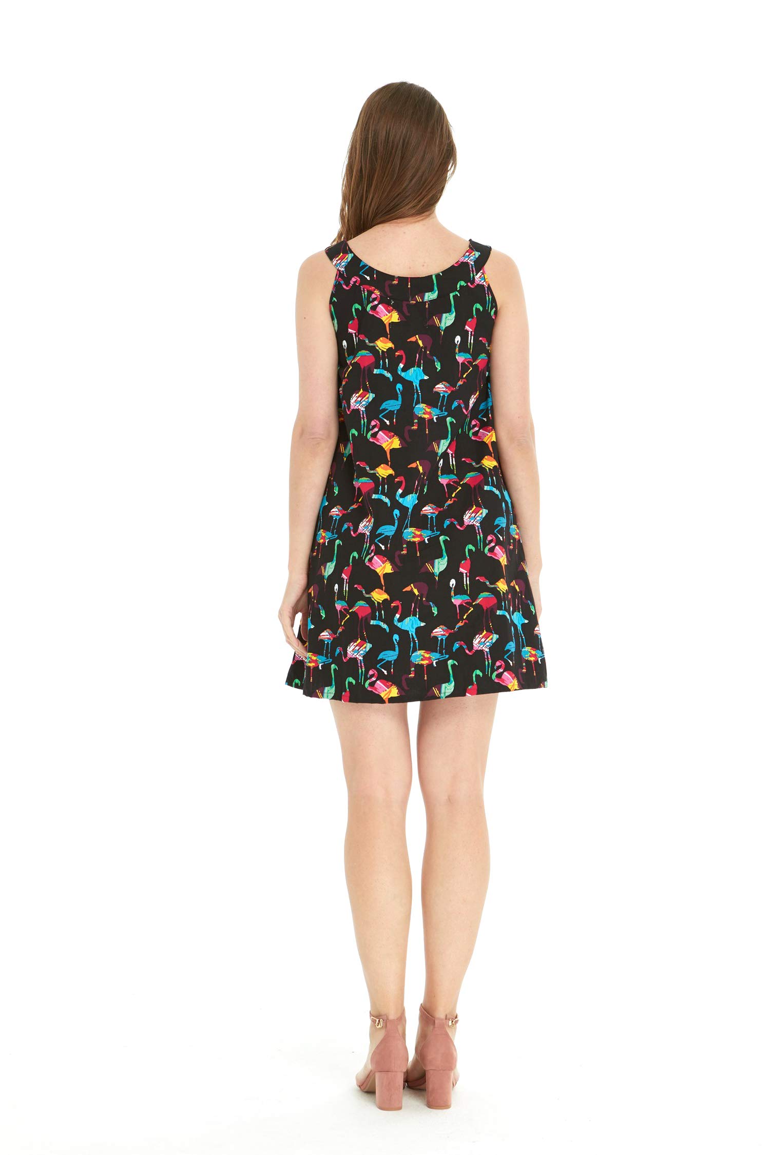 Stylish Matching Hawaiian Luau Mother Daughter Flamingo Print Shift Dress - Perfect for Beach Parties, Family Vacations & Summer Outfits