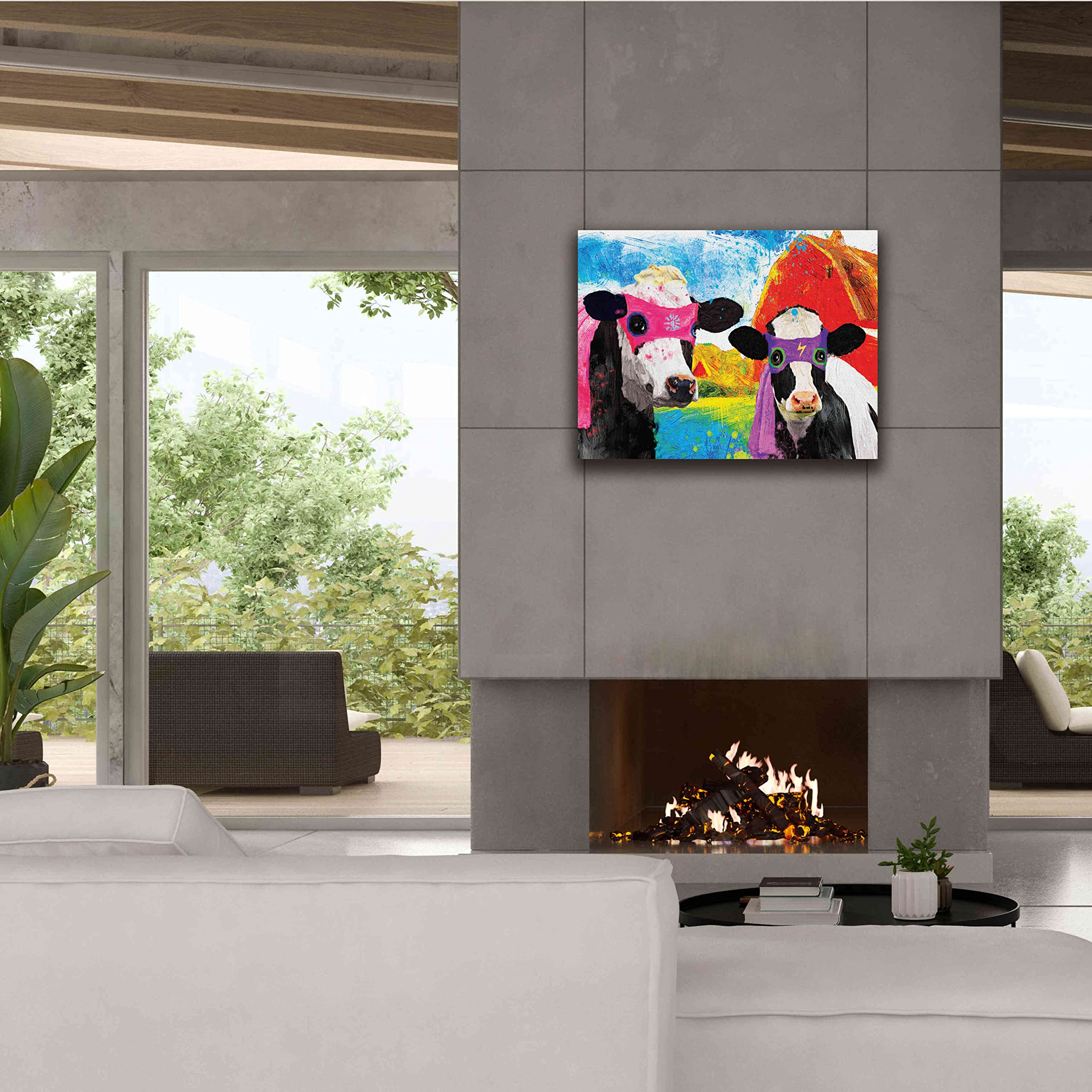 Lightning Girl and Tina by Porter Hastings - 34x26 Inch Wall Art Canvas Print for Living Room, Bedroom & Office Decor