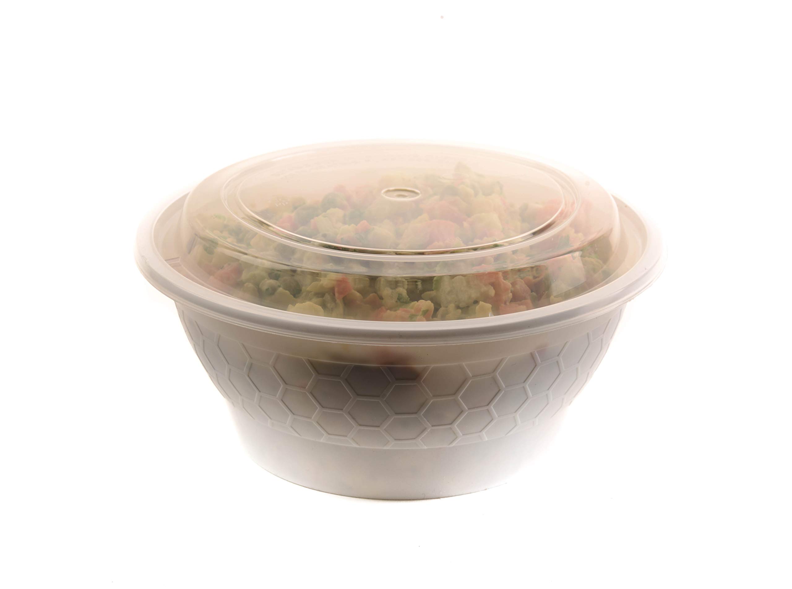 EcoQuality 40 oz Meal Prep Containers [300 Pack] - BPA Free, Microwave & Dishwasher Safe White Round Food Storage Bowls with Lids | Perfect for Bento Box, Stir Fry, Lunch Box & Freezer Storage | Disposable & Reusable Eco-Friendly Containers for Office, School, Picnic & Meal Prepping