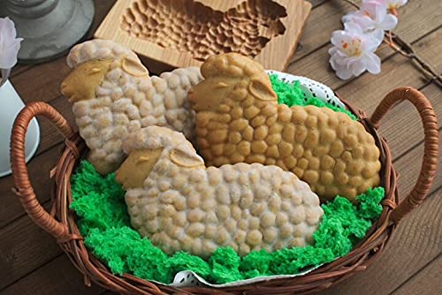 Funny Sheep Embossing Cookie Cutter - Wooden Baking Mold for Gingerbread, Pine Cone & Cake Decorating | Perfect for DIY Kitchen Crafts & Holiday Family Gatherings