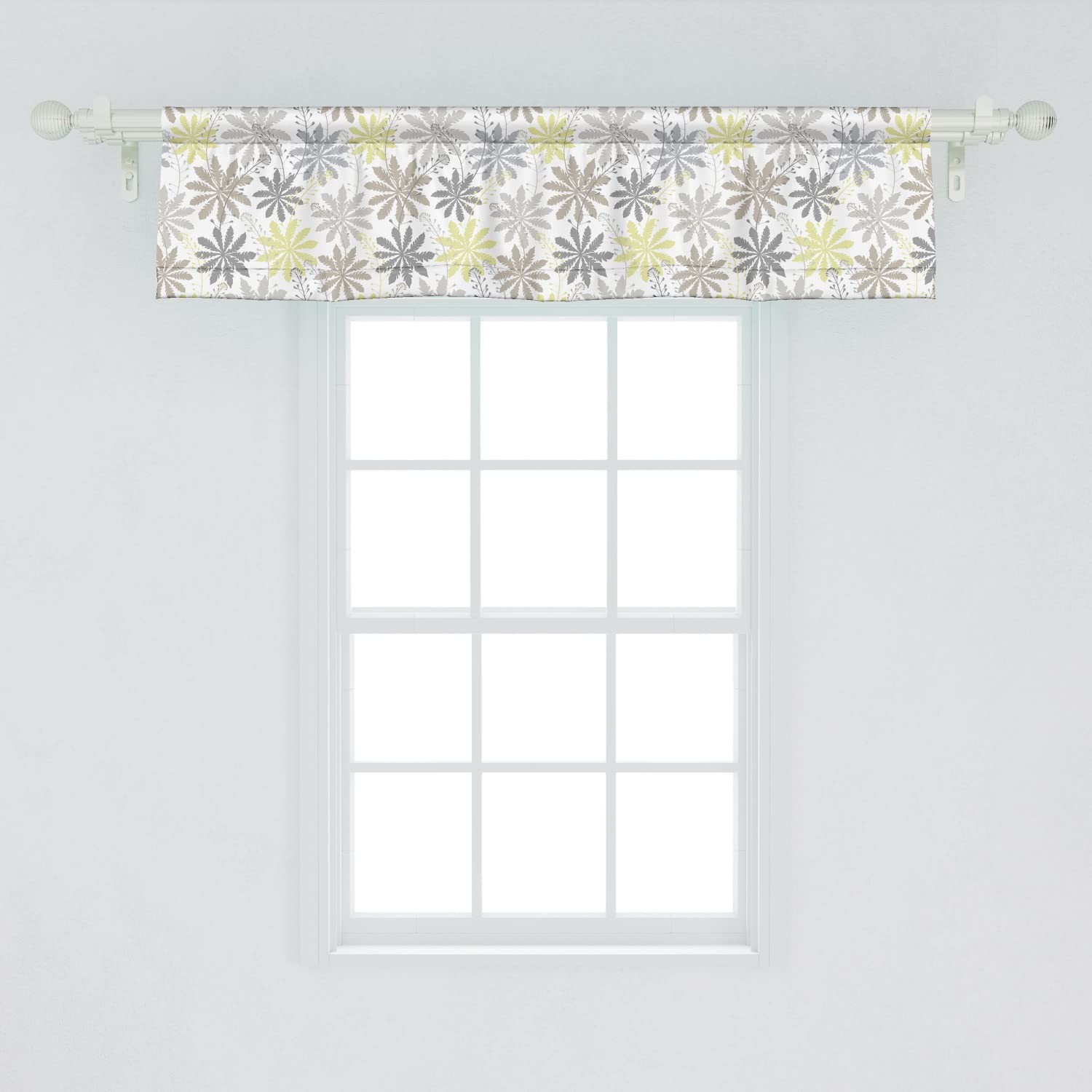 Ambesonne Floral Window Valance Set of 2 - Shepherd's Purse Silhouette Design in Soft Pastel Colors, 54