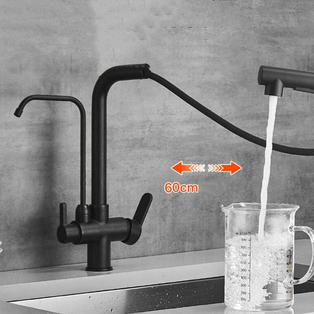 3-in-1 Pull Down Kitchen Faucet with Sprayer - Hot & Cold Water, 360° Rotation, 2 Spray Modes & Pure Water Dispenser for Direct Drinking - Perfect for Sink Installation & Modern Kitchen Upgrades