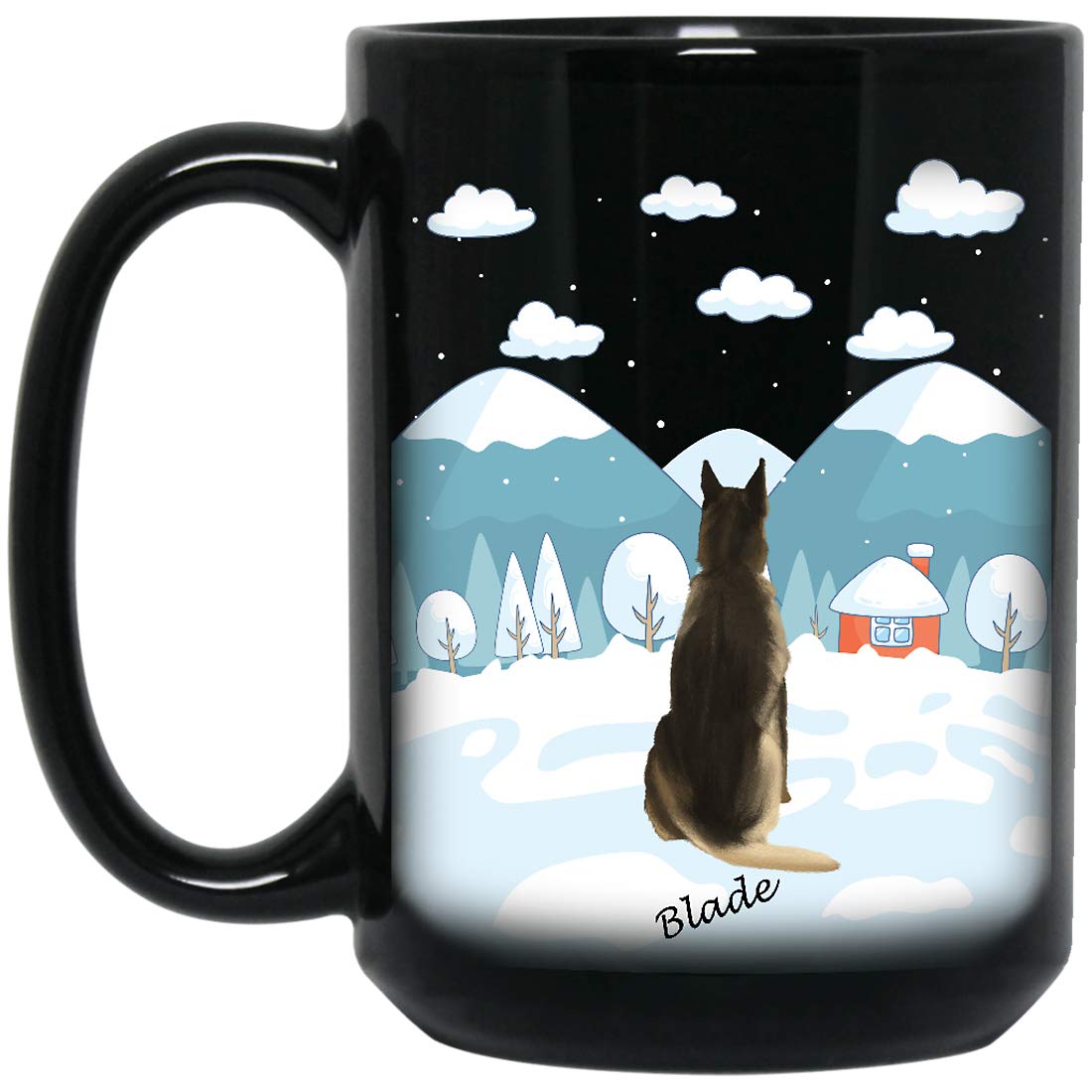**Personalized Dog Mug for Dog Moms & Dads - Custom with Breed, Name & Picture - Unique Gift for Dog Lovers - Pet Memorial Coffee Cup - Perfect for Birthday, Christmas & Father's Day (1 Dog, B-Winter) - Enjoy Your Coffee with Your Furry Friend**