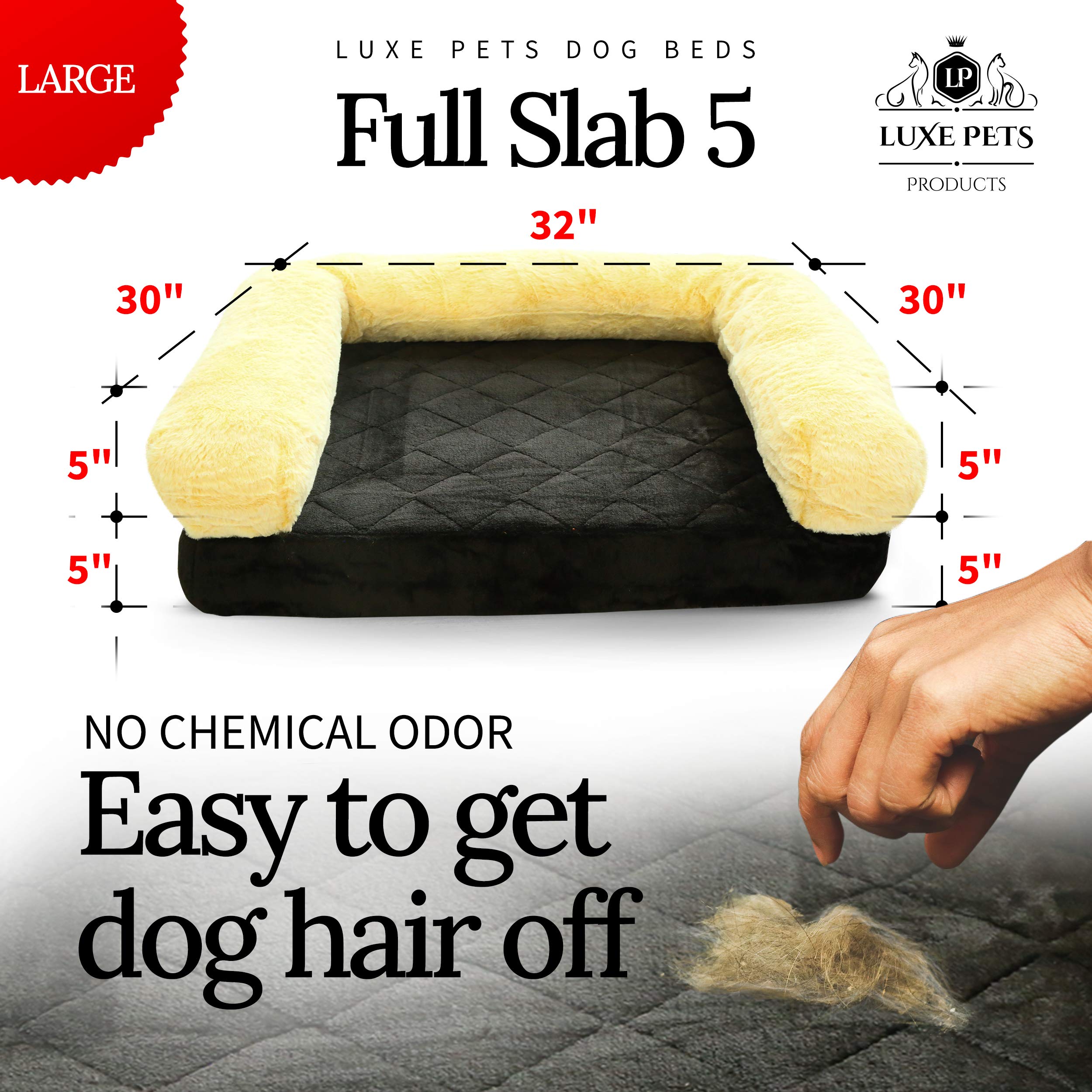 **Orthopedic Memory Foam Dog Bed - Waterproof & Machine Washable Cover - Durable & Plush Pet Sofa Bed for Large & Small Dogs - Perfect for Home, Crate & Travel Use**