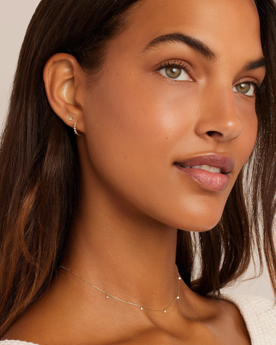 Classic Diamond Trio Stud Earrings for Women - 14K White Gold Princess Cut Studs - Perfect for Everyday Wear, Parties & Special Occasions