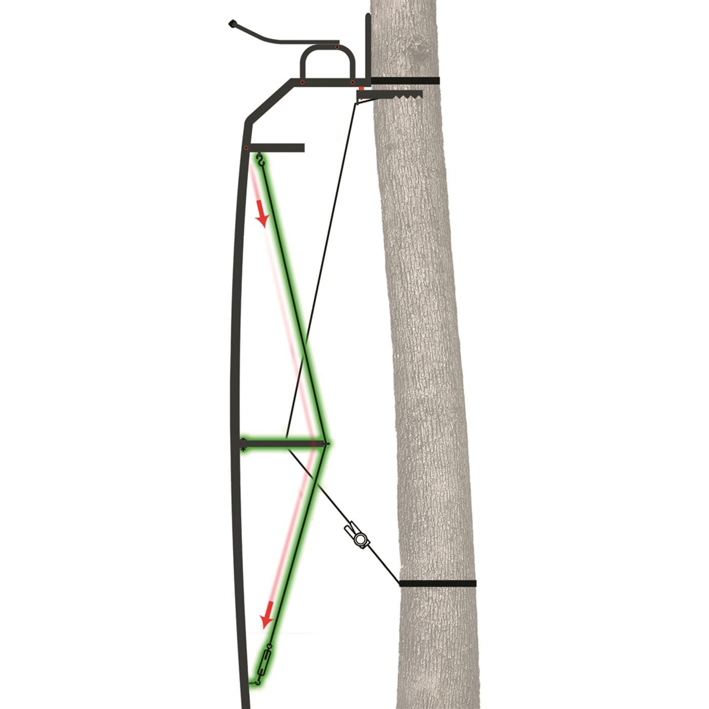 Primal Tree Stands Single Vantage Deluxe 17 Foot Ladder Tree Stand with Jaw & Truss Stabilizer System - Perfect for Hunting, Wildlife Observation, and Outdoor Adventures