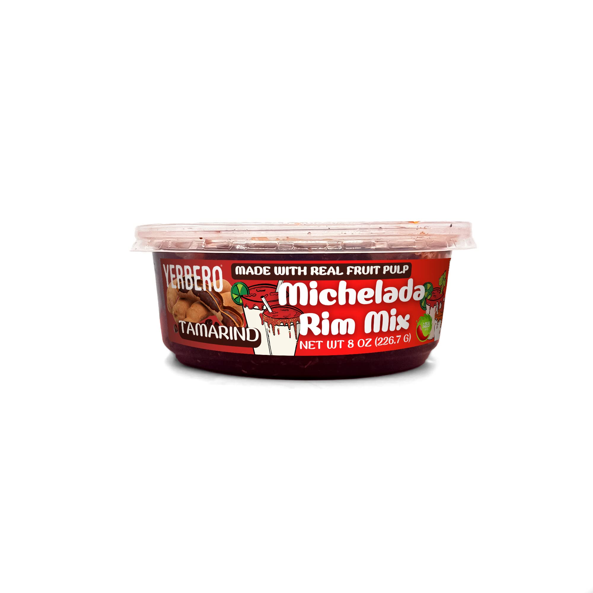 Authentic Mexican Michelada Tamarind & Chamoy Rim Dip - 8 Oz (226.7g) Spicy Tamarindo Chili Paste with Real Fruit - Perfect for Cocktail Rims, Snack Dips, and Mexican Cuisine - Bold Flavor Enhancer for Micheladas, Margaritas, and Party Appetizers