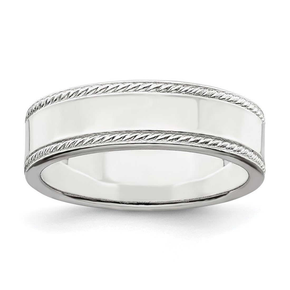 925 Sterling Silver Edge Band Ring for Women & Men - Wedding, Gift, Fashion