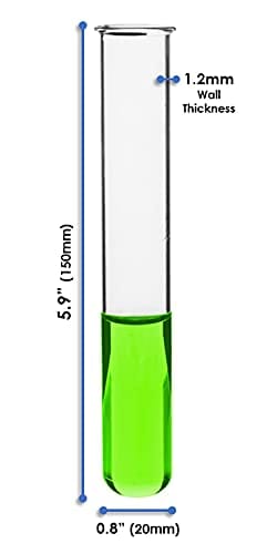 32PK 30ml Borosilicate 3.3 Glass Test Tubes with Beaded Rim - 1.2mm Thick Walls, Superior Heat & Chemical Resistance (5.9