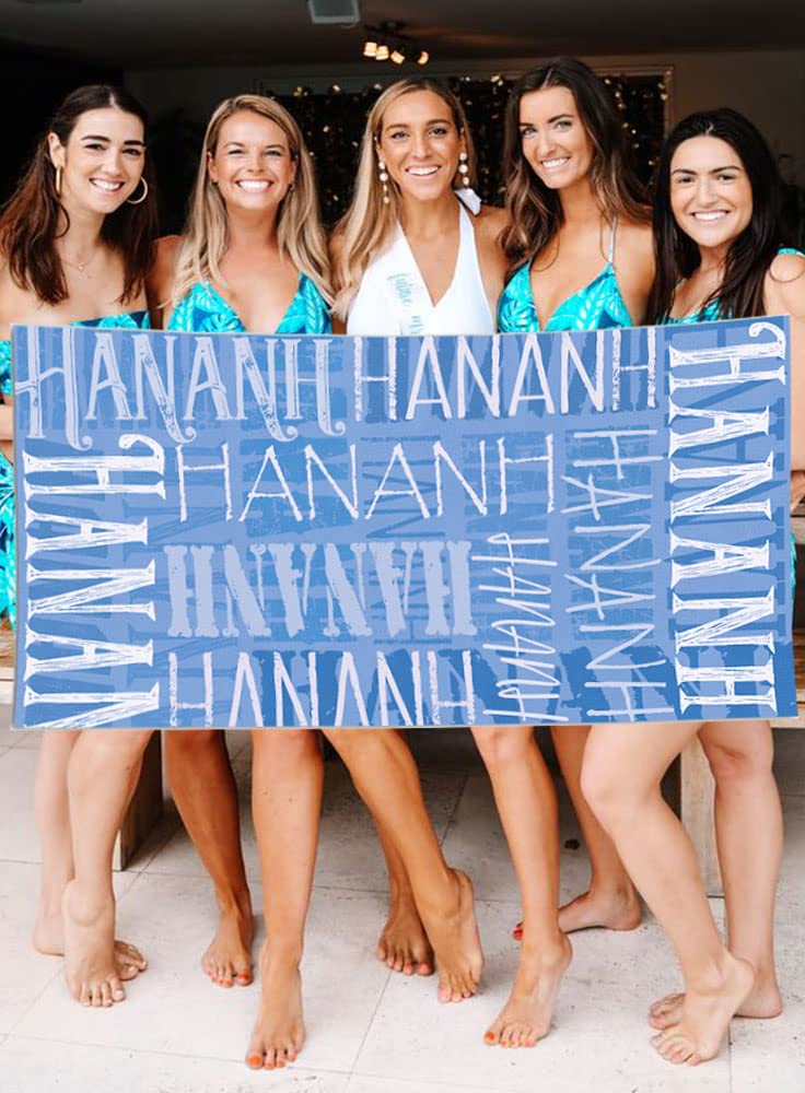 Personalized Name Beach Towel - Customized Camping, Travel & Swim Towel for Wedding Gifts, Bridal Party, Bachelorette | Perfect for Beach, Pool & Outdoor Adventures